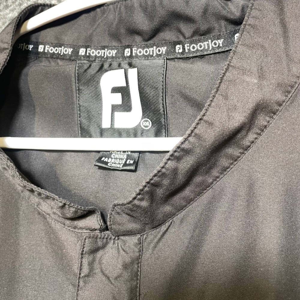 FootJoy Mens XXL Black Golf Windshirt Pullover Snap Mock Neck Lightweight Jacket - Picture 2 of 5